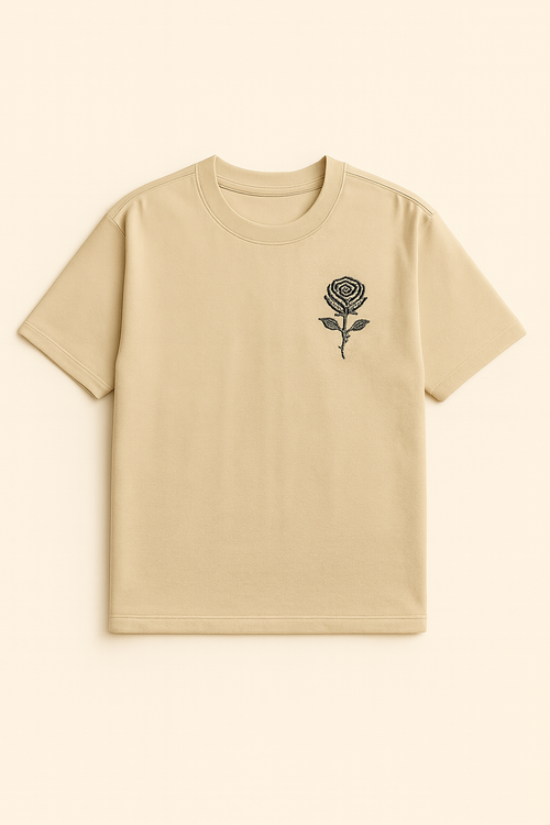 Sand Tee — Rose Embroidery